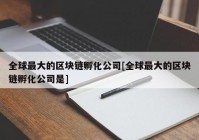 全球最大的区块链孵化公司[全球最大的区块链孵化公司是]