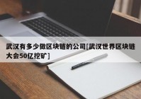 武汉有多少做区块链的公司[武汉世界区块链大会50亿挖矿]